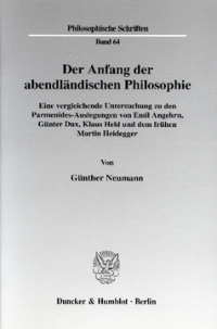 Der Anfang der abendländischen Philosophie