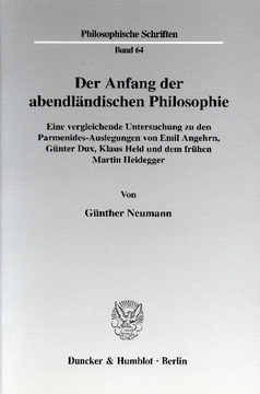 Der Anfang der abendländischen Philosophie Der Anfang der abendländischen Philosophie