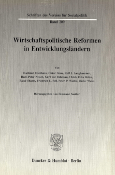 Wirtschaftspolitische Reformen in Entwicklungsländern Wirtschaftspolitische Reformen in Entwicklungsländern
