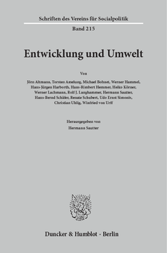 Entwicklung und Umwelt Entwicklung und Umwelt