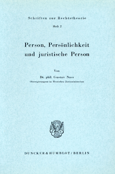 Person, Persönlichkeit und juristische Person Person, Persönlichkeit und juristische Person