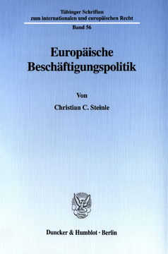 Europäische Beschäftigungspolitik Europäische Beschäftigungspolitik