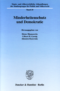Minderheitenschutz und Demokratie Minderheitenschutz und Demokratie