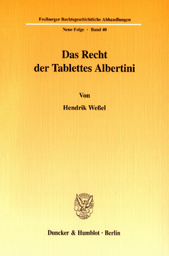 Das Recht der Tablettes Albertini Das Recht der Tablettes Albertini