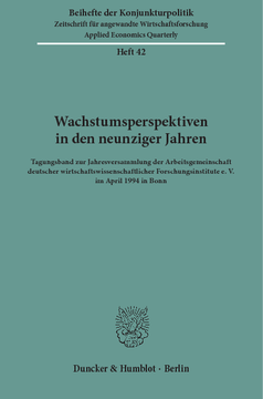 Wachstumsperspektiven in den neunziger Jahren Wachstumsperspektiven in den neunziger Jahren