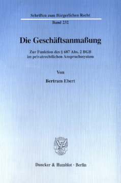 Die Geschäftsanmaßung Die Geschäftsanmaßung