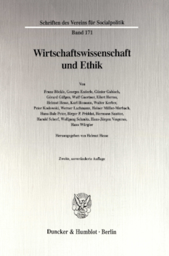 Wirtschaftswissenschaft und Ethik Wirtschaftswissenschaft und Ethik