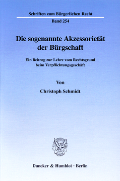 Die sogenannte Akzessorietät der Bürgschaft Die sogenannte Akzessorietät der Bürgschaft