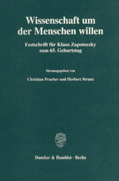 Wissenschaft um der Menschen willen Wissenschaft um der Menschen willen