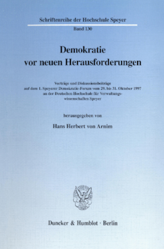 Demokratie vor neuen Herausforderungen Demokratie vor neuen Herausforderungen