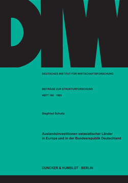 Auslandsinvestitionen ostasiatischer Länder in Europa und in der Bundesrepublik Deutschland Auslandsinvestitionen ostasiatischer Länder in Europa und in der Bundesrepublik Deutschland