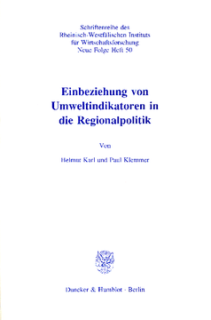 Einbeziehung von Umweltindikatoren in die Regionalpolitik Einbeziehung von Umweltindikatoren in die Regionalpolitik