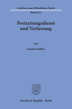 Postzeitungsdienst und Verfassung Postzeitungsdienst und Verfassung