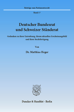 Deutscher Bundesrat und Schweizer Ständerat Deutscher Bundesrat und Schweizer Ständerat