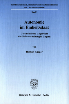 Autonomie im Einheitsstaat Autonomie im Einheitsstaat