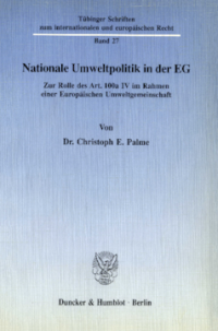 Nationale Umweltpolitik in der EG