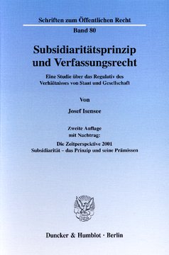 Subsidiaritätsprinzip und Verfassungsrecht Subsidiaritätsprinzip und Verfassungsrecht