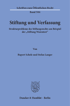 Stiftung und Verfassung Stiftung und Verfassung