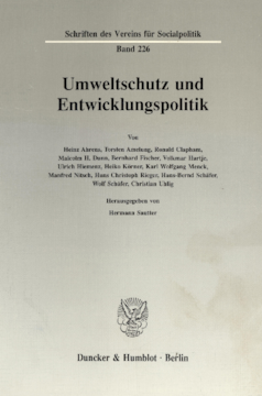 Umweltschutz und Entwicklungspolitik Umweltschutz und Entwicklungspolitik