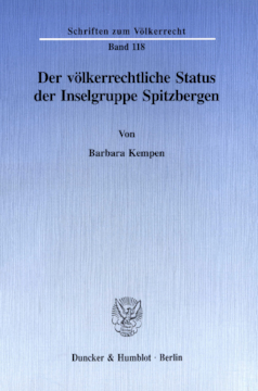 Der völkerrechtliche Status der Inselgruppe Spitzbergen Der völkerrechtliche Status der Inselgruppe Spitzbergen
