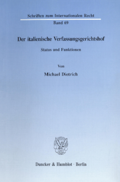 Der italienische Verfassungsgerichtshof Der italienische Verfassungsgerichtshof