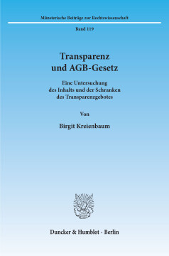Transparenz und AGB-Gesetz Transparenz und AGB-Gesetz