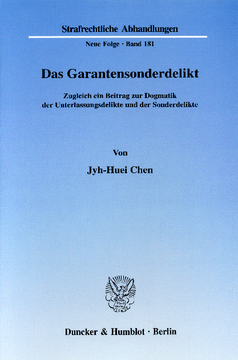 Das Garantensonderdelikt Das Garantensonderdelikt