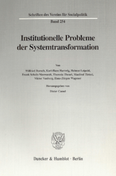 Institutionelle Probleme der Systemtransformation Institutionelle Probleme der Systemtransformation