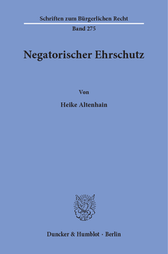 Negatorischer Ehrschutz Negatorischer Ehrschutz
