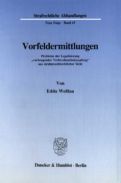 Vorfeldermittlungen Vorfeldermittlungen
