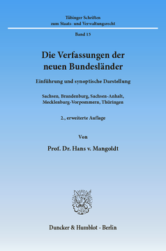Die Verfassungen der neuen Bundesländer Die Verfassungen der neuen Bundesländer