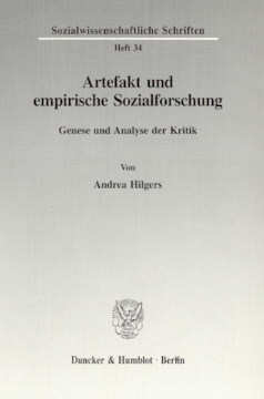 Artefakt und empirische Sozialforschung Artefakt und empirische Sozialforschung