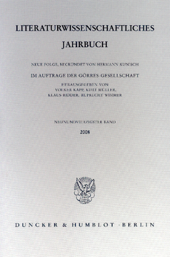 Literaturwissenschaftliches Jahrbuch Literaturwissenschaftliches Jahrbuch