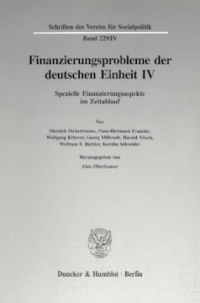 Finanzierungsprobleme der deutschen Einheit IV