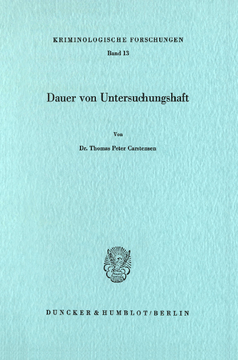 Dauer von Untersuchungshaft Dauer von Untersuchungshaft