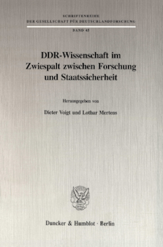 DDR-Wissenschaft im Zwiespalt zwischen Forschung und Staatssicherheit DDR-Wissenschaft im Zwiespalt zwischen Forschung und Staatssicherheit