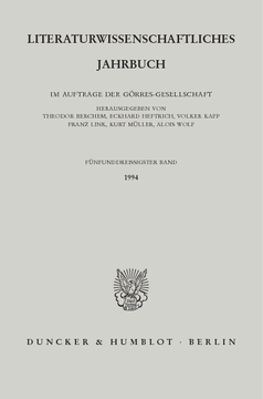Literaturwissenschaftliches Jahrbuch Literaturwissenschaftliches Jahrbuch