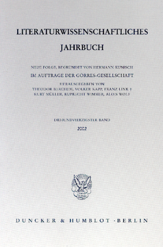 Literaturwissenschaftliches Jahrbuch Literaturwissenschaftliches Jahrbuch