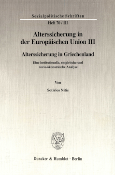 Alterssicherung in der Europäischen Union III Alterssicherung in der Europäischen Union III