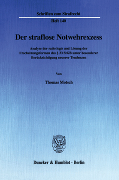 Der straflose Notwehrexzess Der straflose Notwehrexzess