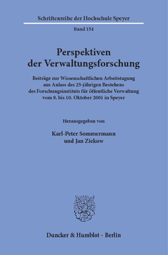 Perspektiven der Verwaltungsforschung Perspektiven der Verwaltungsforschung