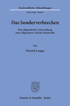 Das Sonderverbrechen Das Sonderverbrechen