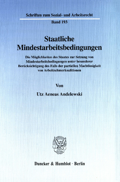 Staatliche Mindestarbeitsbedingungen Staatliche Mindestarbeitsbedingungen