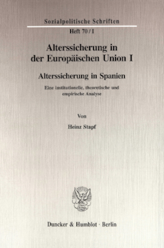 Alterssicherung in der Europäischen Union I Alterssicherung in der Europäischen Union I