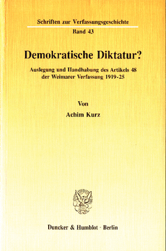 Demokratische Diktatur? Demokratische Diktatur?