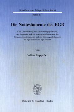 Die Nottestamente des BGB Die Nottestamente des BGB