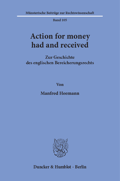 Action for money had and received Action for money had and received