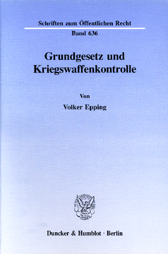 Grundgesetz und Kriegswaffenkontrolle Grundgesetz und Kriegswaffenkontrolle