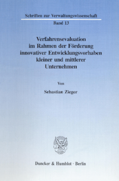 Verfahrensevaluation im Rahmen der Förderung innovativer Entwicklungsvorhaben kleiner und mittlerer Unternehmen Verfahrensevaluation im Rahmen der Förderung innovativer Entwicklungsvorhaben kleiner und mittlerer Unternehmen