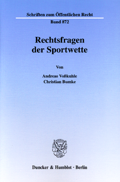 Rechtsfragen der Sportwette Rechtsfragen der Sportwette